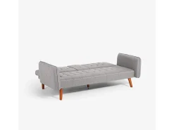Sofá cama de 2 plazas reclinable con reposabrazos y portavasos Ember - Gris