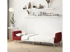 Sofá cama de 2 plazas tela rojo tinto