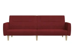 Sofá cama de 2 plazas tela rojo tinto