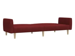 Sofá cama de 2 plazas tela rojo tinto