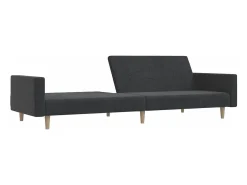 Sofá cama de 2 plazas tela gris oscuro