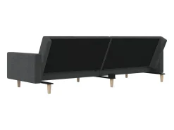 Sofá cama de 2 plazas tela gris oscuro