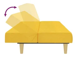 Sofá cama de 2 plazas tela amarillo