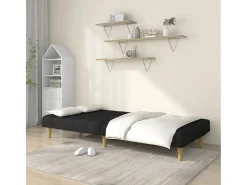 Sofá cama de 2 plazas tela negro