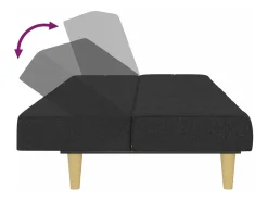 Sofá cama de 2 plazas tela negro