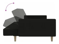 Sofá cama de 2 plazas tela negro