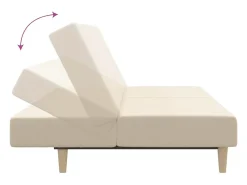 Sofá cama de 2 plazas tela color crema