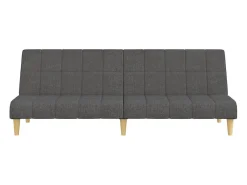 Sofá cama de 2 plazas tela gris oscuro