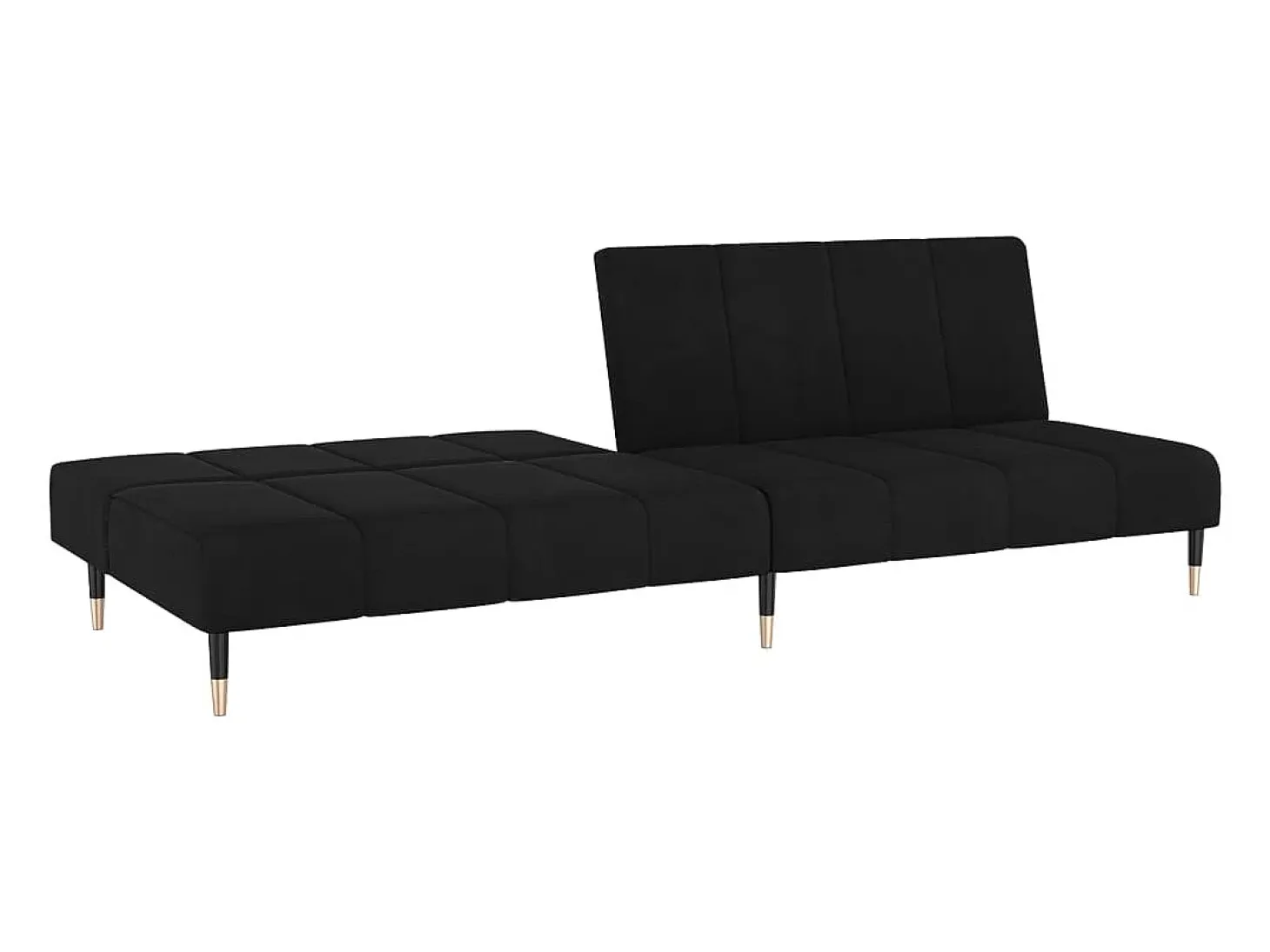 Sofá cama de 2 plazas terciopelo negro