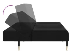 Sofá cama de 2 plazas terciopelo negro