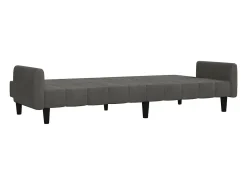 Sofá cama de 2 plazas terciopelo gris oscuro
