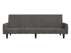Sofá cama de 2 plazas terciopelo gris oscuro