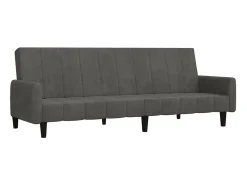 Sofá cama de 2 plazas terciopelo gris oscuro