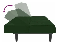 Sofá cama de 2 plazas terciopelo verde oscuro