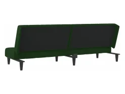 Sofá cama de 2 plazas terciopelo verde oscuro