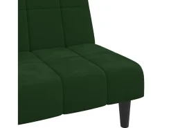 Sofá cama de 2 plazas terciopelo verde oscuro