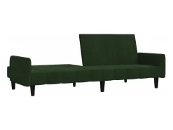 Sofá cama de 2 plazas terciopelo verde oscuro