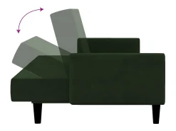 Sofá cama de 2 plazas terciopelo verde oscuro