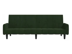 Sofá cama de 2 plazas terciopelo verde oscuro