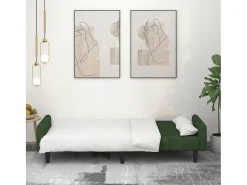 Sofá cama de 2 plazas terciopelo verde oscuro