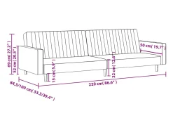 Sofá cama de 2 plazas terciopelo gris oscuro