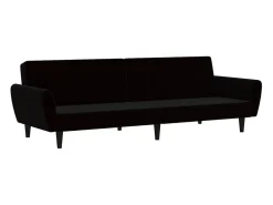 Sofá cama de 2 plazas terciopelo negro PWFG88539