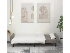 Sofá cama de 2 plazas terciopelo gris claro