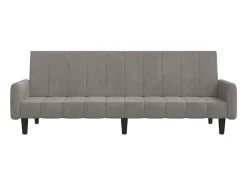 Sofá cama de 2 plazas terciopelo gris claro