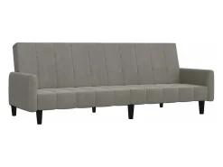 Sofá cama de 2 plazas terciopelo gris claro