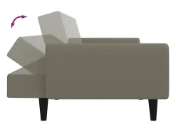 Sofá cama de 2 plazas terciopelo gris claro