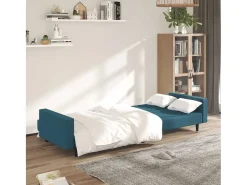 Sofá cama de 2 plazas terciopelo azul
