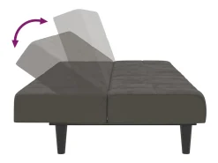 Sofá cama de 2 plazas terciopelo gris oscuro