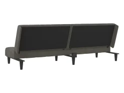 Sofá cama de 2 plazas terciopelo gris oscuro