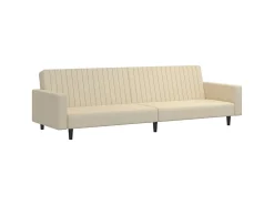 Sofá cama de 2 plazas terciopelo color crema