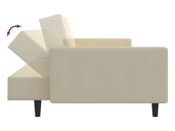 Sofá cama de 2 plazas terciopelo color crema