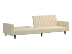 Sofá cama de 2 plazas terciopelo color crema