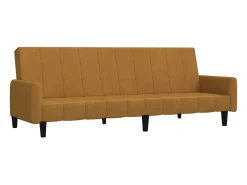 Sofá cama de 2 plazas terciopelo marrón