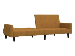Sofá cama de 2 plazas terciopelo marrón
