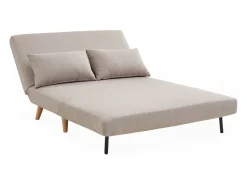 Sofá cama de con patas de madera, 2 plazas beige