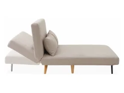 Sofá cama de con patas de madera, 2 plazas beige
