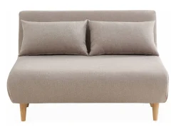 Sofá cama de con patas de madera, 2 plazas beige