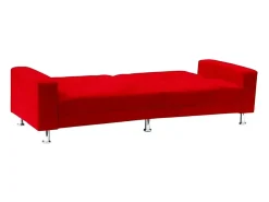 Sofá cama de matrimonio 2-3 plazas con respaldo reclinable y cojines Quarzo Pronto Letto - Rojo
