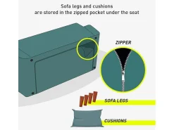 Sofá cama de microfibra de 2 plazas de diseño moderno Centenario - Negro