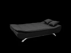 Sofá cama de microfibra de 2 plazas de diseño moderno Centenario - Negro