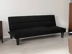 Sofá cama de microfibra efecto terciopelo 2 plazas diseño Ametista Rainbow - Negro