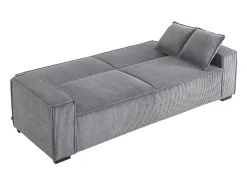 Sofá cama de pana de 3 plazas gris claro