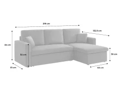 Sofá cama de pana de 3 plazas óxido
