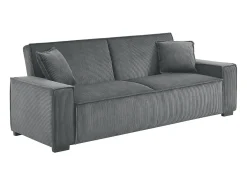 Sofá cama de pana de 3 plazas gris oscuro