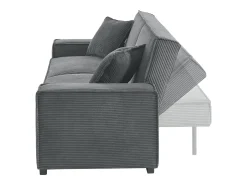 Sofá cama de pana de 3 plazas gris oscuro