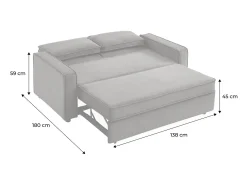 Sofá cama de pana de 3 plazas óxido